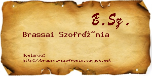 Brassai Szofrónia névjegykártya